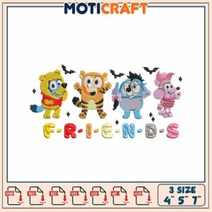 Friends Halloween Embroidery Design