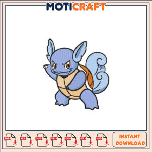 Wartortle Embroidery Design Instant Download