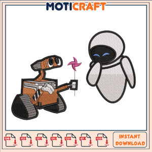 WALL·E & EVE Embroidery Design Instant Download