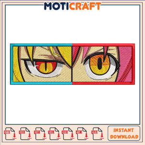 Vibrant Embroidery Design of Striking Anime Character Eyes