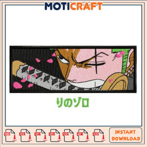 Unique Embroidery Design of Manga Character with Sword