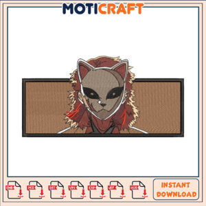 Unique Cat Mask Embroidery Design Instant Download File