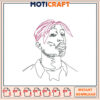Tupac Shakur Line Art Embroidery Design