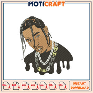 Trendy Rapper Embroidery Design Instant Download Art File