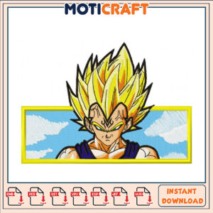 Super Saiyan Vegeta Embroidery Design