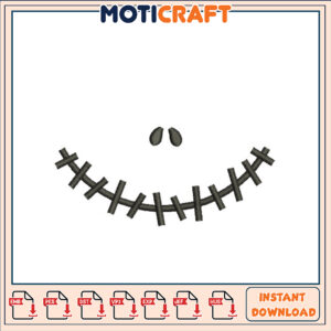 Stitched Smile Embroidery Design Instant Download