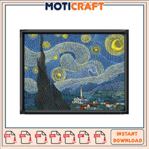 Starry Night Embroidery Design Download