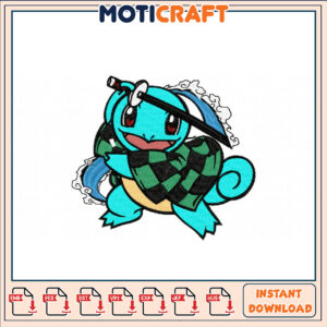 Squirtle Tanjiro Embroidery Design