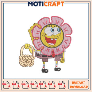 Spongebob Flower Embroidery Design