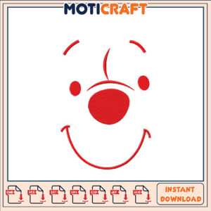 Smiling Face Embroidery Design Instant Download