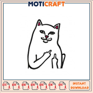 Smudge Cat Embroidery Design Instant Download