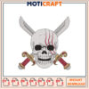 Skull Swords Embroidery Design