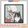 Skeleton & Cat Embroidery Design