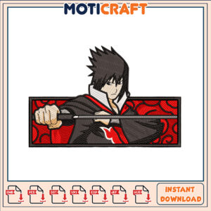 Sasuke Uchiha Embroidery Design Instant Download