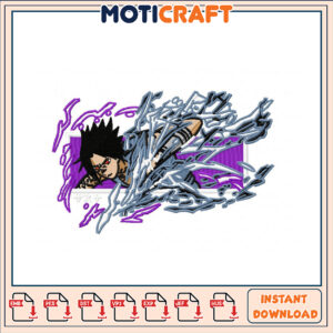 Sasuke Anime Embroidery Design
