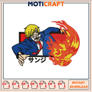 Sanji One Piece Embroidery Design Instant Download