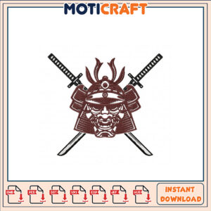 Samurai Mask Embroidery Design