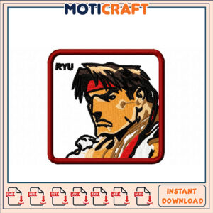 Ryu Embroidery Design Instant Download