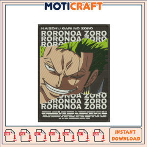 Roronoa Zoro Embroidery Design