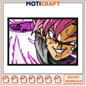 Rose Goku Black Embroidery Design Instant Download