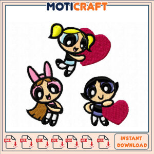 Powerpuff Girls Embroidery Design Instant Download Pattern