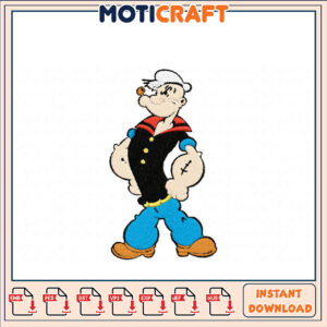 Popeye Sailor Man Embroidery Design