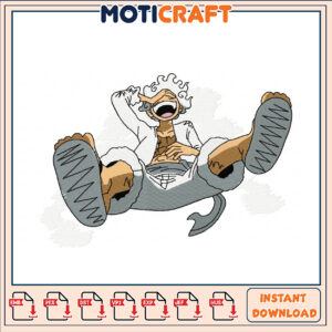 Playful Cartoon Character Embroidery Design Instant Download