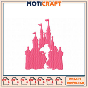Pink Castle Embroidery Design