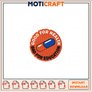 Pill Embroidery Design Instant Download
