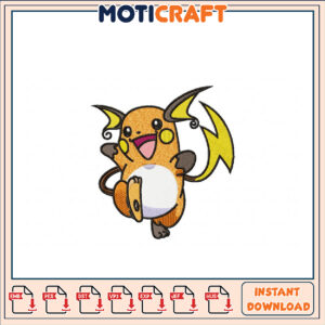Pikachu Embroidery Design Instant Download