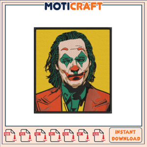 Joker Embroidery Design Instant Download for Crafting Bliss