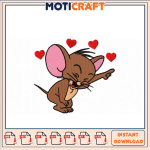 Jerry Mouse Embroidery Design Instant Download