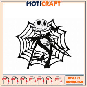 Jack Skellington Spiderweb Embroidery Design