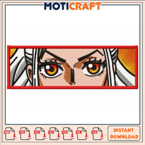 Intricate Embroidery Design of Character with Fierce Eyes