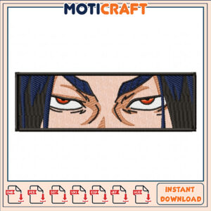 Intense Eyes Anime Embroidery Design Instant Download File