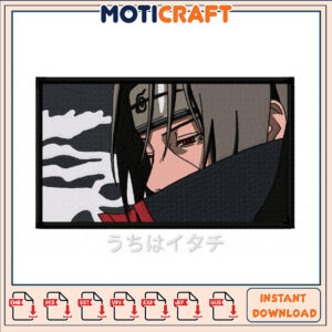 Intricate Anime Embroidery Design Instant Download Itachi