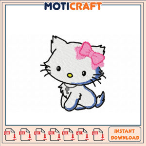 Hello Kitty Embroidery Design Instant Download