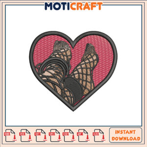 Heart Legs Embroidery Design Instant Download