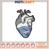 Heart Whale Embroidery Design Instant Download