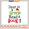 Grinch Read a Book Embroidery Design