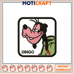 Goofy Dingo Embroidery Design
