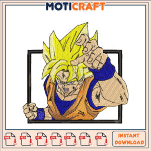 Goku Super Saiyan Embroidery Design Instant Download