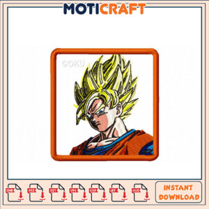 Goku Super Saiyan Embroidery Design Instant Download File