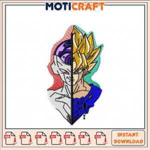 Goku Frieza Fusion Embroidery Design