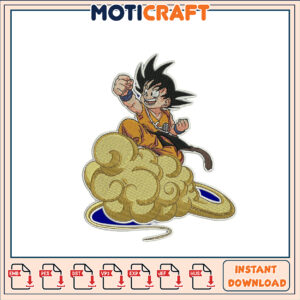 Goku Flying Nimbus Embroidery Design