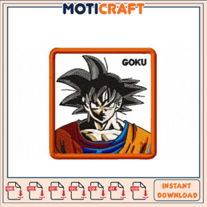Goku Embroidery Design Instant Download for Crafting Use