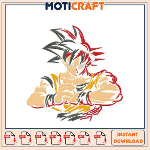 Goku Embroidery Design Instant Download for Creators