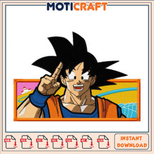 Goku Embroidery Design Instant Download for Craft Projects