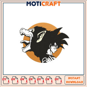 Goku & Great Ape Embroidery Design Instant Download