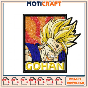 Gohan Embroidery Design Instant Download for Craft Lovers